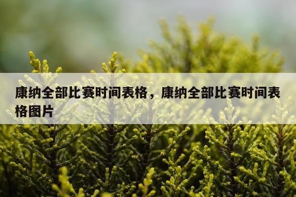 康纳全部比赛时间表格，康纳全部比赛时间表格图片