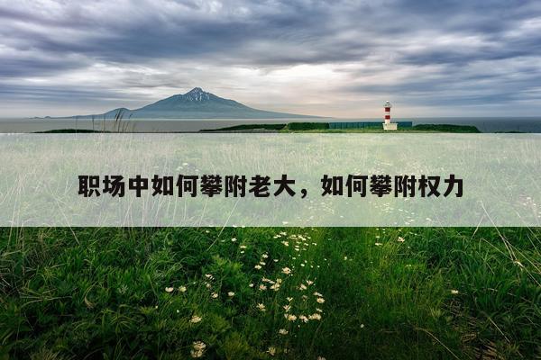 职场中如何攀附老大，如何攀附权力