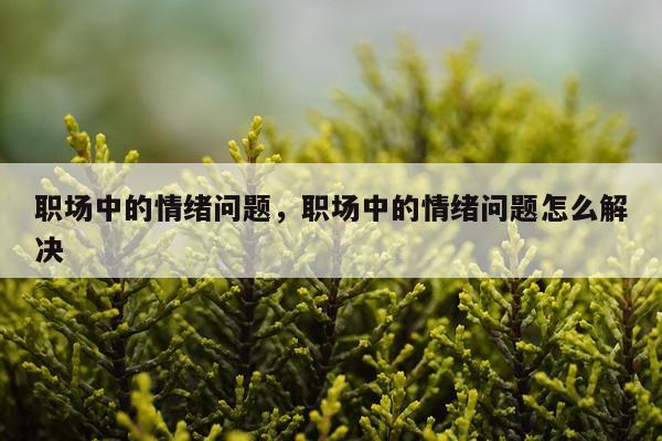 职场中的情绪问题，职场中的情绪问题怎么解决