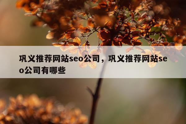 巩义推荐网站seo公司,巩义推荐网站seo公司有哪些