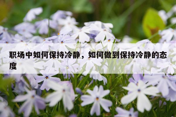 职场中如何保持冷静，如何做到保持冷静的态度