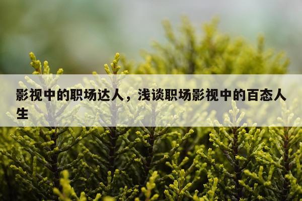 影视中的职场达人，浅谈职场影视中的百态人生