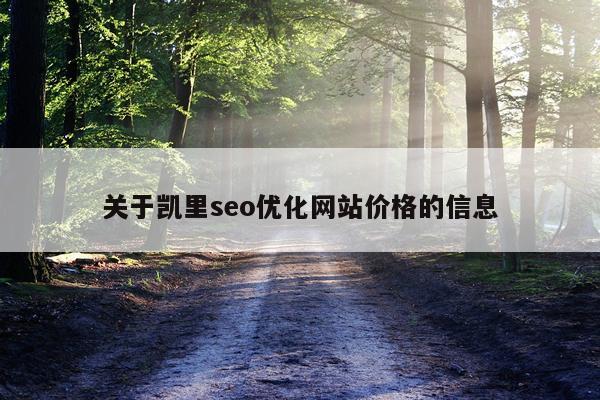 关于凯里seo优化网站价格的信息