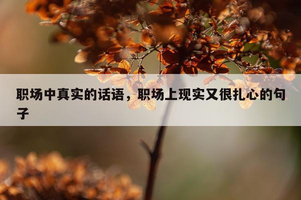 职场中真实的话语，职场上现实又很扎心的句子