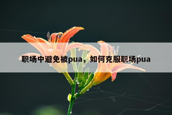 职场中避免被pua，如何克服职场pua