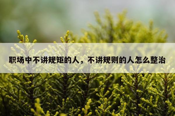 职场中不讲规矩的人，不讲规则的人怎么整治