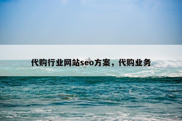 代购行业网站seo方案，代购业务