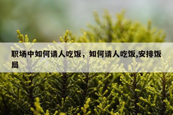 职场中如何请人吃饭，如何请人吃饭,安排饭局