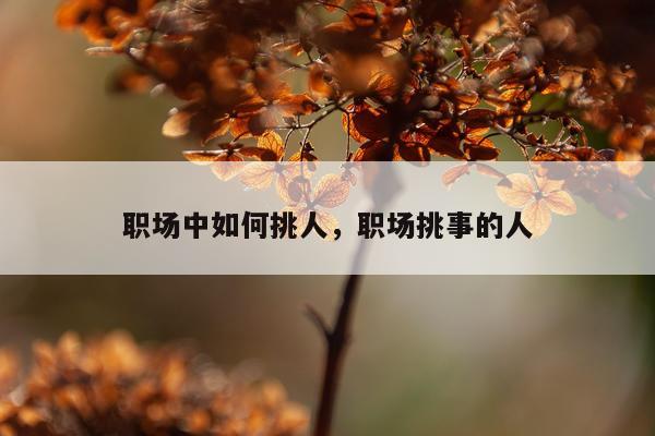 职场中如何挑人,职场挑事的人