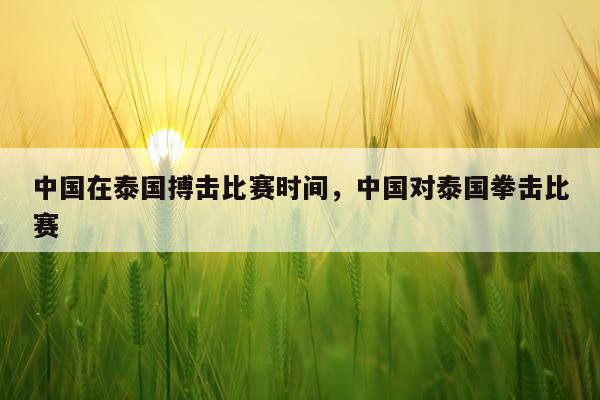 中国在泰国搏击比赛时间,中国对泰国拳击比赛
