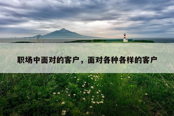 职场中面对的客户,面对各种各样的客户