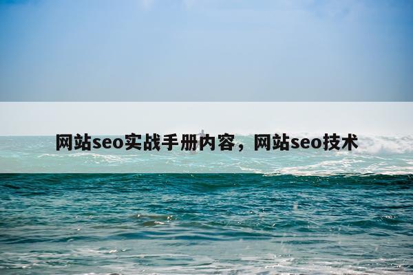 网站seo实战手册内容，网站seo技术