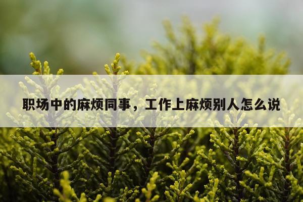 职场中的麻烦同事，工作上麻烦别人怎么说