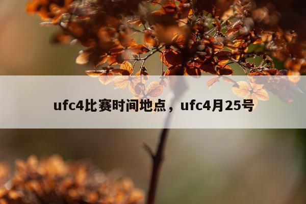ufc4比赛时间地点,ufc4月25号
