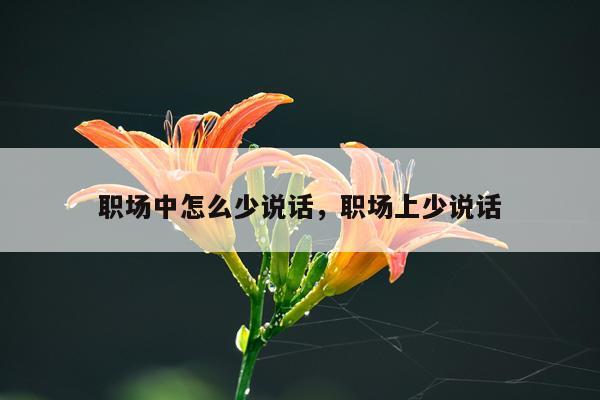 职场中怎么少说话，职场上少说话