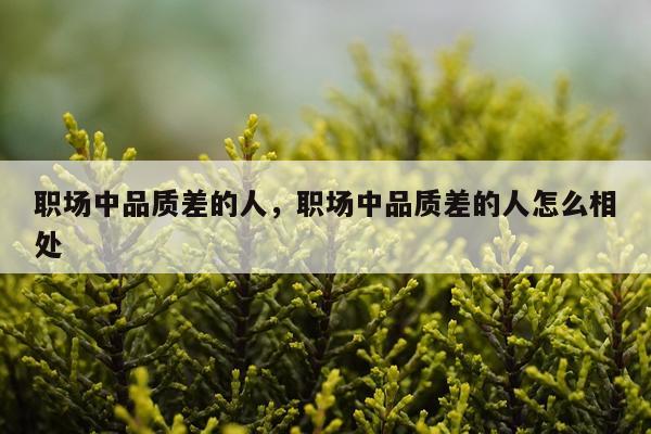 职场中品质差的人，职场中品质差的人怎么相处