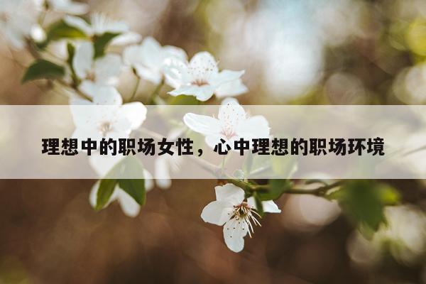 理想中的职场女性，心中理想的职场环境