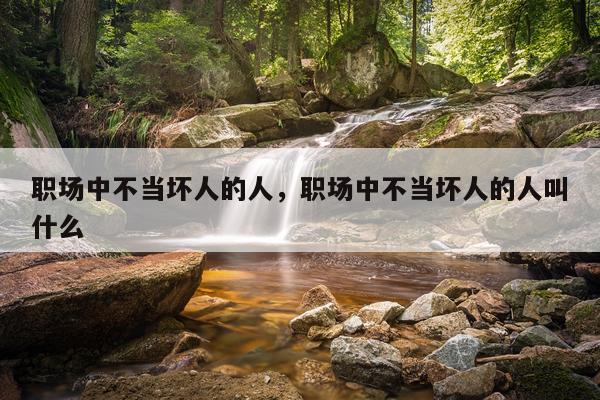 职场中不当坏人的人，职场中不当坏人的人叫什么
