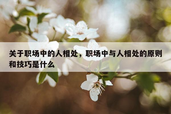 关于职场中的人相处，职场中与人相处的原则和技巧是什么