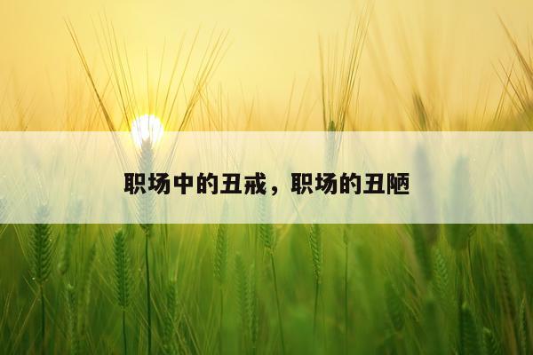 职场中的丑戒，职场的丑陋