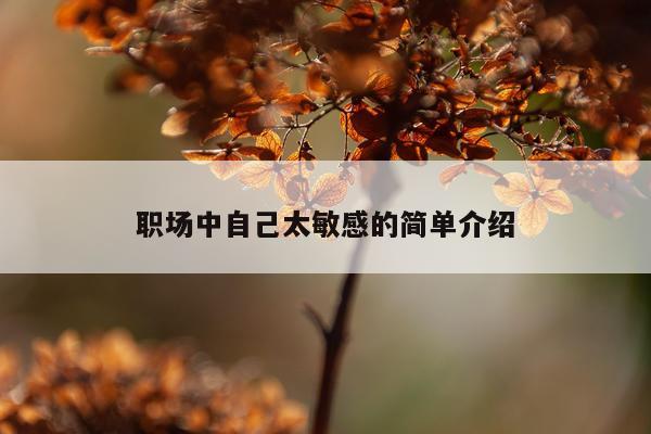 职场中自己太敏感的简单介绍