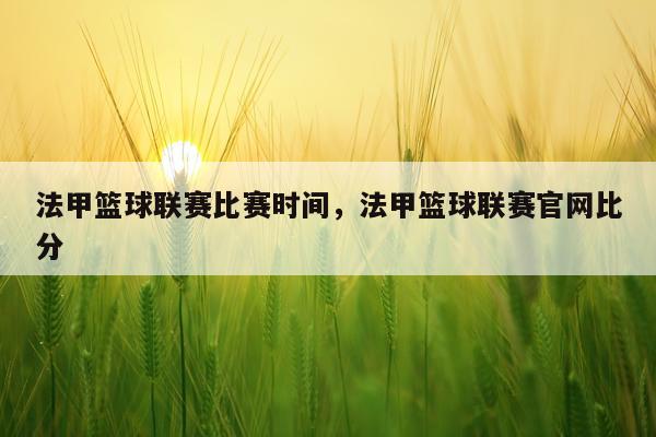 法甲篮球联赛比赛时间,法甲篮球联赛官网比分