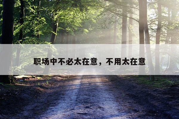 职场中不必太在意，不用太在意