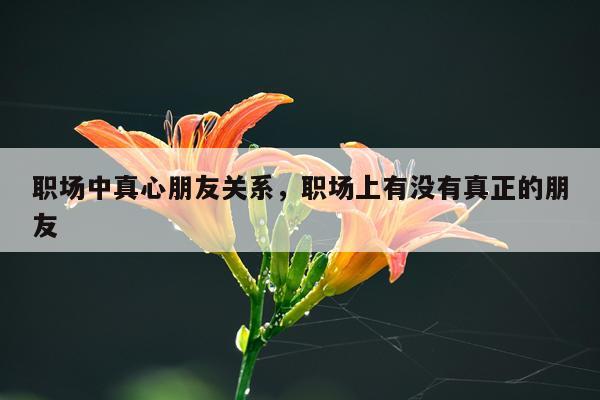 职场中真心朋友关系，职场上有没有真正的朋友