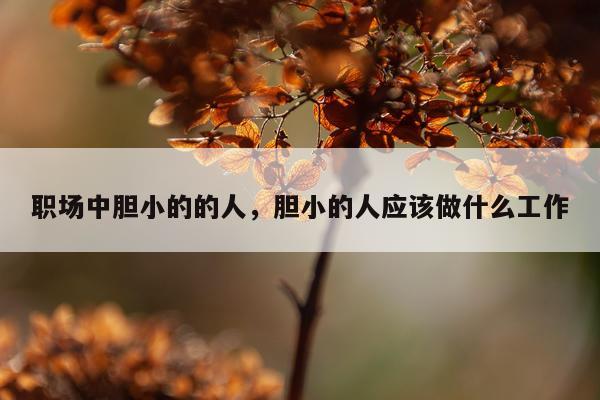 职场中胆小的的人，胆小的人应该做什么工作