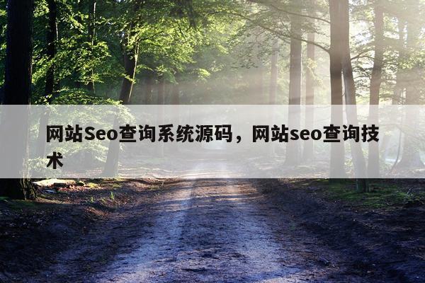 网站Seo查询系统源码，网站seo查询技术
