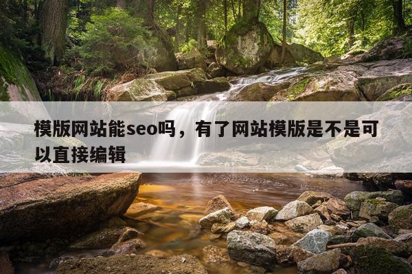 模版网站能seo吗，有了网站模版是不是可以直接编辑