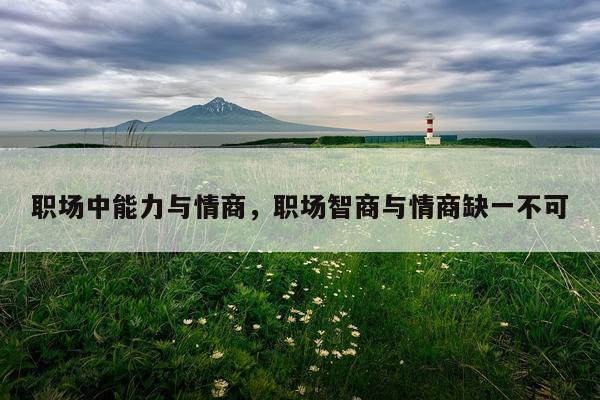 职场中能力与情商，职场智商与情商缺一不可
