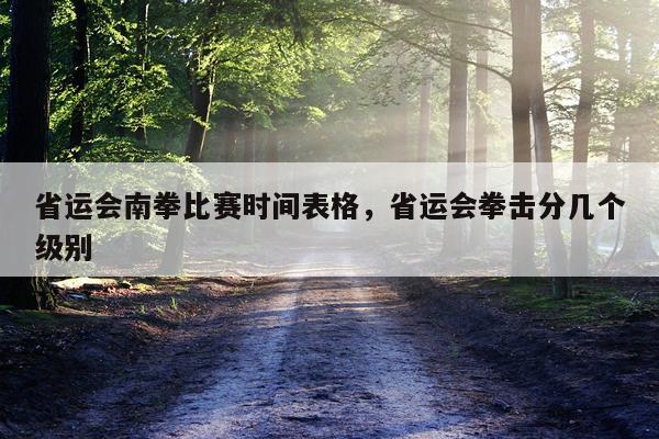 省运会南拳比赛时间表格，省运会拳击分几个级别