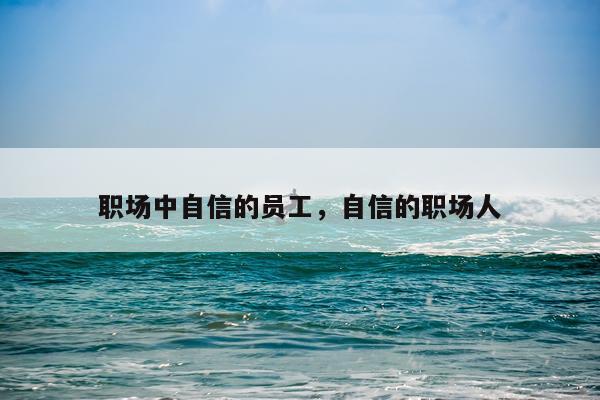 职场中自信的员工，自信的职场人