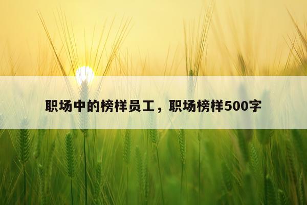 职场中的榜样员工，职场榜样500字