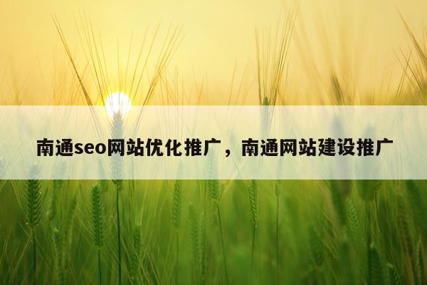 南通seo网站优化推广，南通网站建设推广