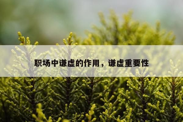 职场中谦虚的作用，谦虚重要性