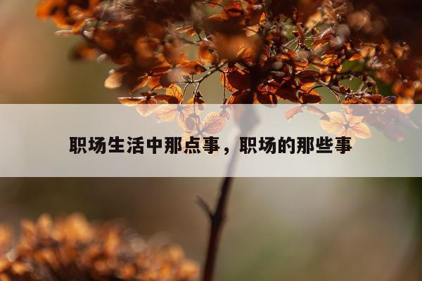 职场生活中那点事，职场的那些事