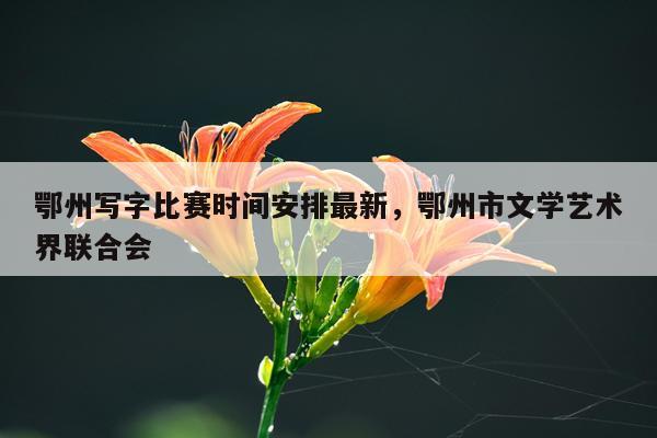 鄂州写字比赛时间安排最新，鄂州市文学艺术界联合会