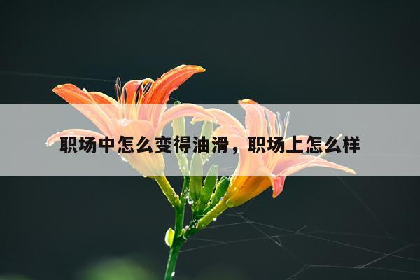职场中怎么变得油滑，职场上怎么样