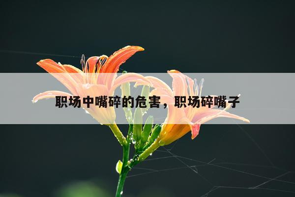 职场中嘴碎的危害，职场碎嘴子