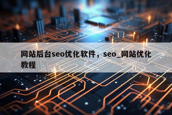 网站后台seo优化软件，seo_网站优化教程