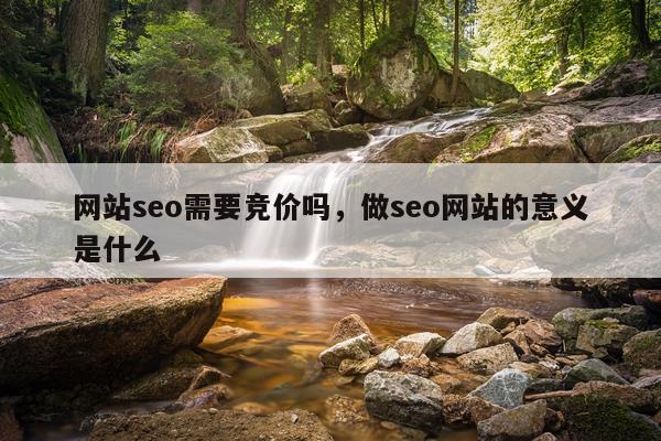 网站seo需要竞价吗，做seo网站的意义是什么