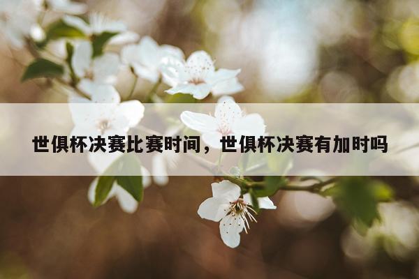 世俱杯决赛比赛时间，世俱杯决赛有加时吗