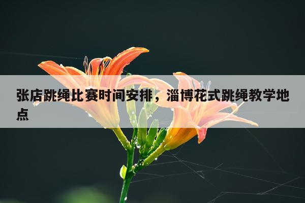 张店跳绳比赛时间安排，淄博花式跳绳教学地点