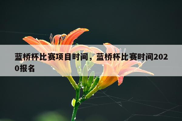 蓝桥杯比赛项目时间，蓝桥杯比赛时间2020报名