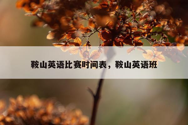 鞍山英语比赛时间表,鞍山英语班