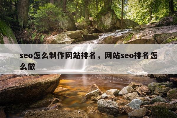 seo怎么制作网站排名,网站seo排名怎么做