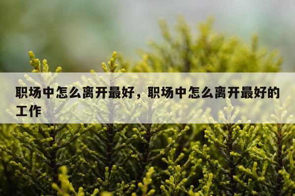 职场中怎么离开最好,职场中怎么离开最好的工作