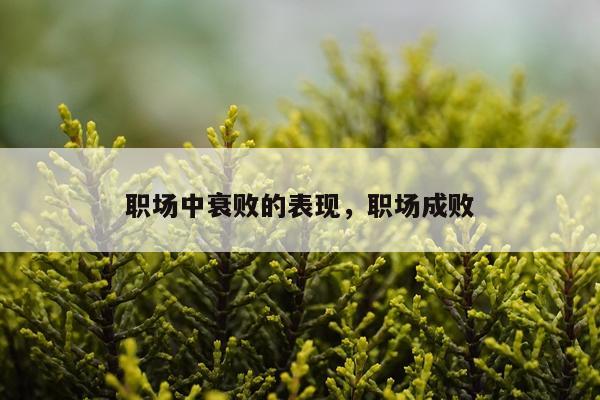 职场中衰败的表现,职场成败